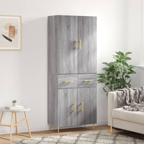 Dulap înalt, gri sonoma, 69,5x34x180 cm, lemn compozit