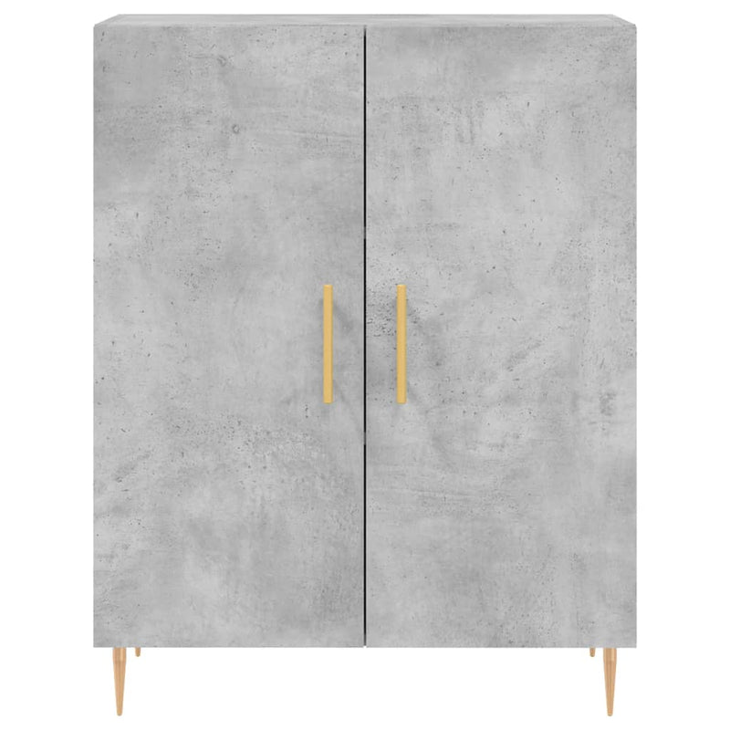 Dulap înalt, gri beton, 69,5x34x180, lemn compozit