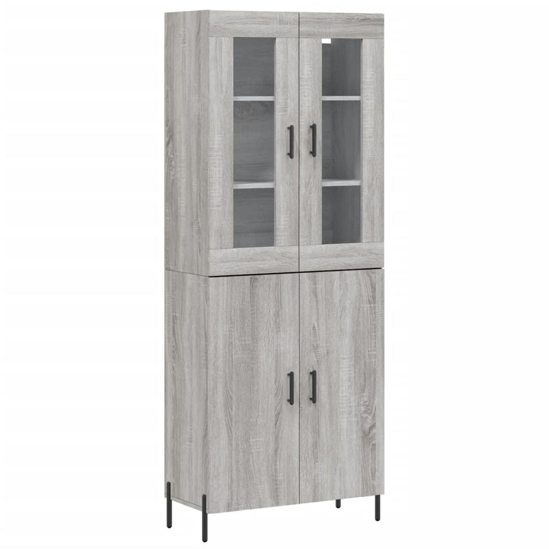 Dulap înalt, gri sonoma, 69,5x34x180 cm, lemn compozit