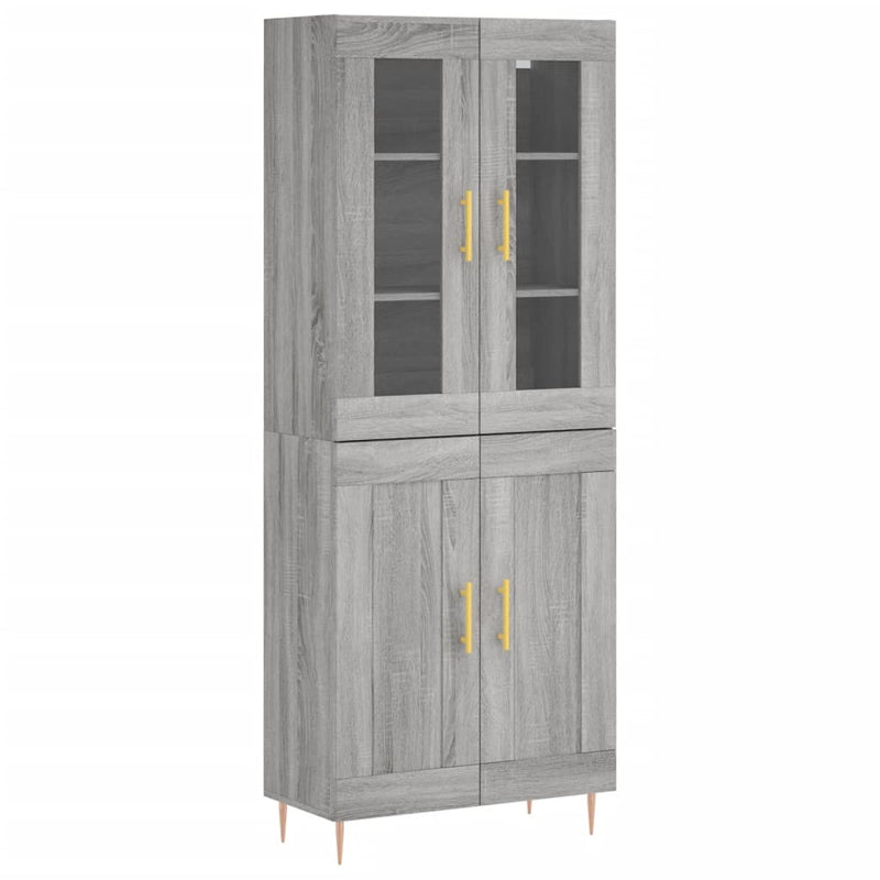 Dulap înalt, gri sonoma, 69,5x34x180 cm, lemn compozit
