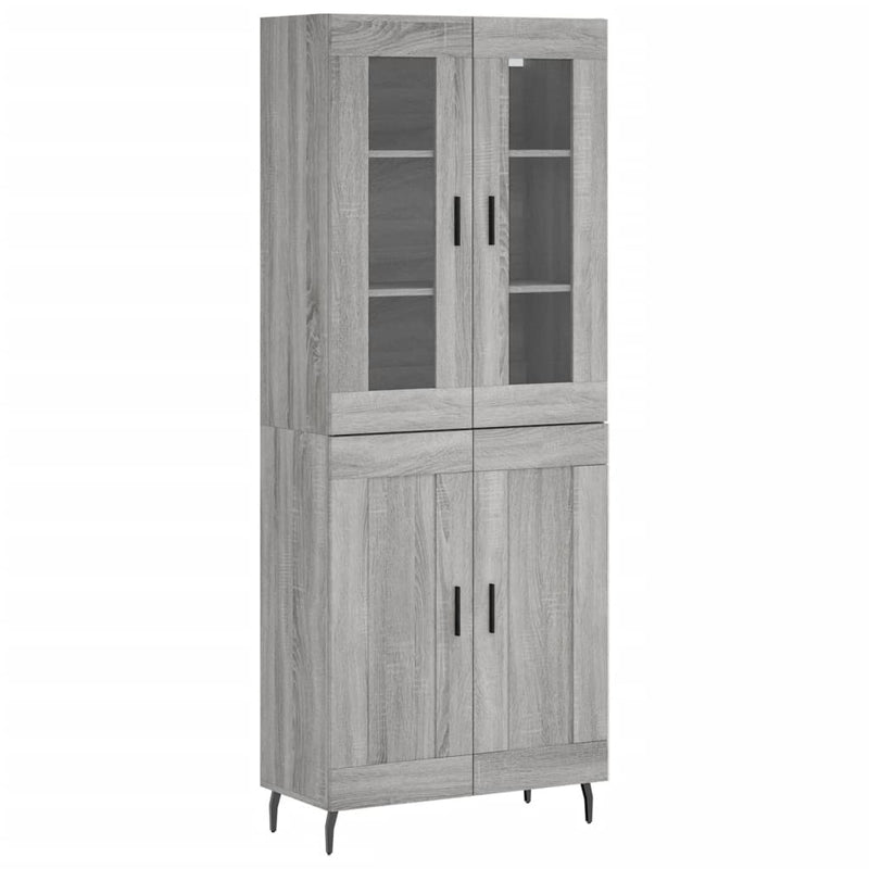 Dulap înalt, gri sonoma, 69,5x34x180 cm, lemn compozit