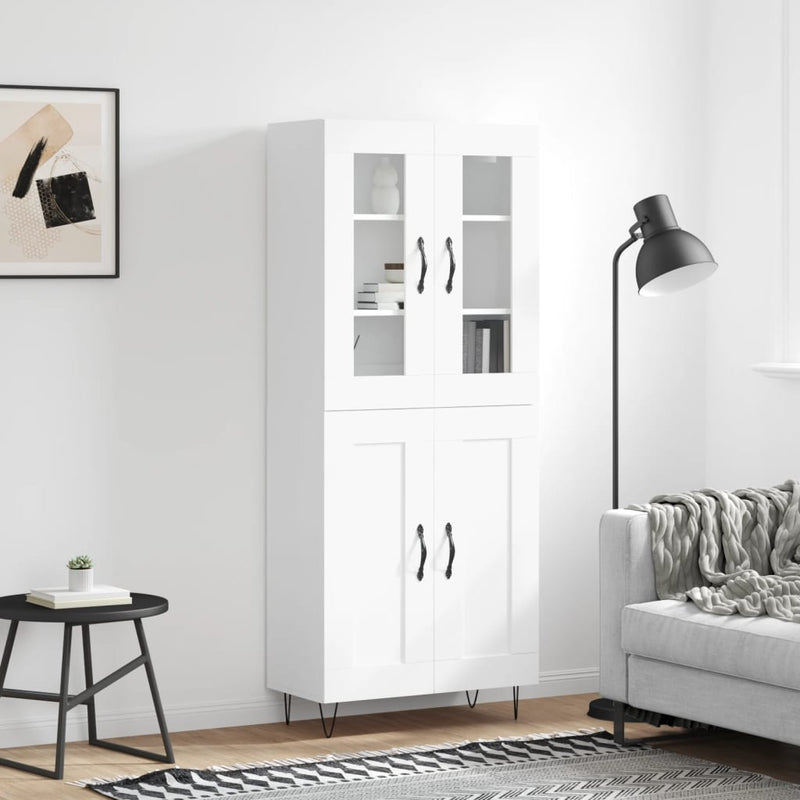 Dulap înalt, alb, 69,5x34x180 cm, lemn compozit