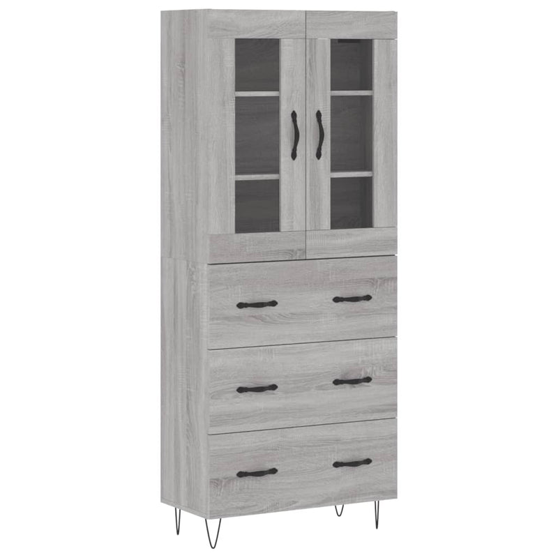 Dulap înalt, gri sonoma, 69,5x34x180 cm, lemn compozit