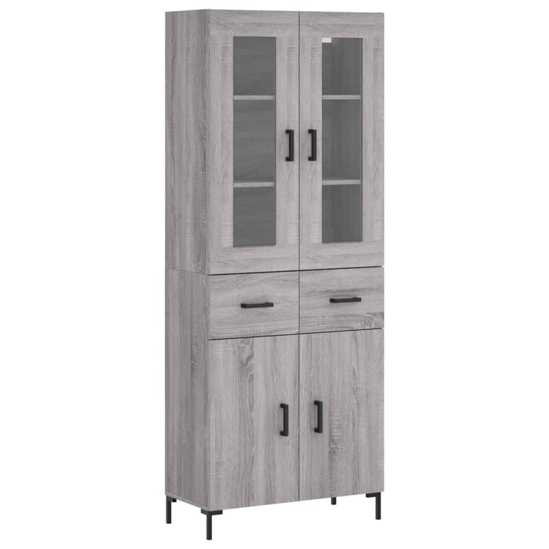 Dulap înalt, gri sonoma, 69,5x34x180 cm, lemn compozit
