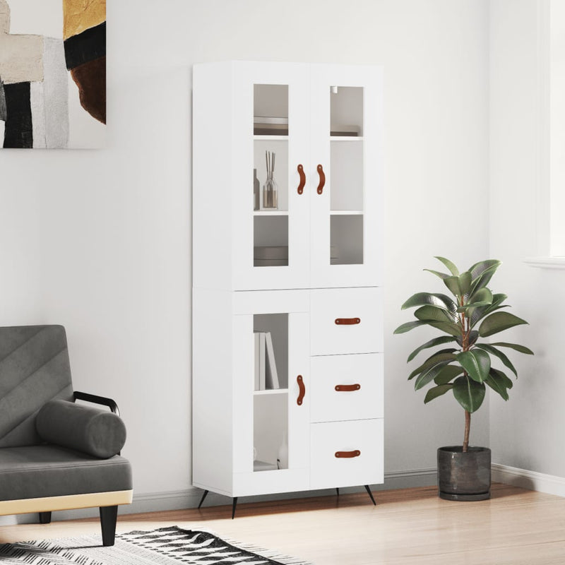 Dulap înalt, alb, 69,5x34x180 cm, lemn compozit