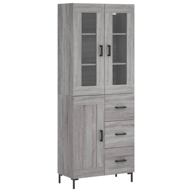 Dulap înalt, gri sonoma, 69,5x34x180 cm, lemn compozit