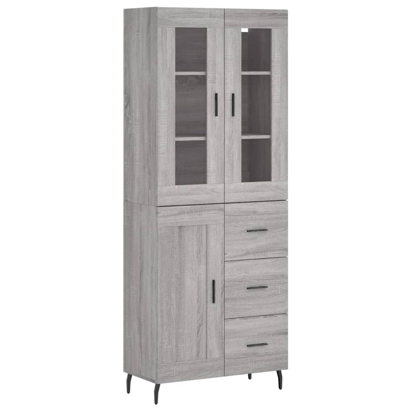 Dulap înalt, gri sonoma, 69,5x34x180 cm, lemn compozit