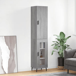 Dulap înalt, gri sonoma, 34,5x34x180 cm, lemn prelucrat