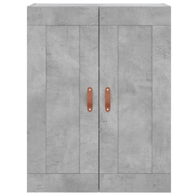 Dulap înalt, gri beton, 69,5x34x180, lemn compozit
