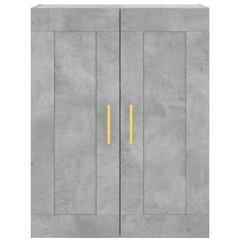Dulap înalt, gri beton, 69,5x34x180, lemn compozit