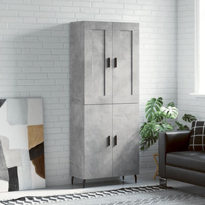 Dulap înalt, gri beton, 69,5x34x180, lemn compozit