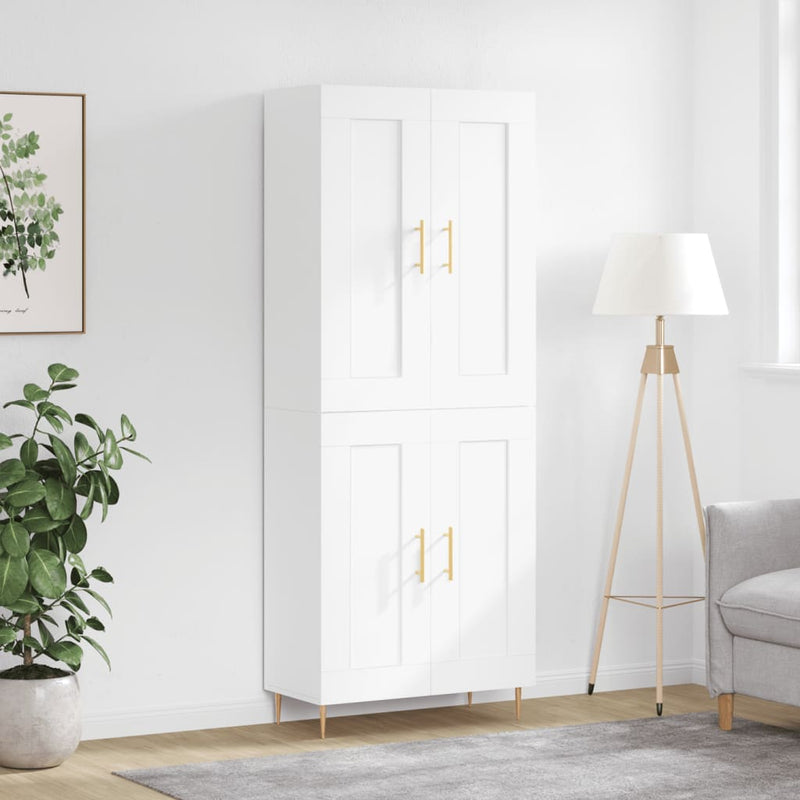 Dulap înalt, alb, 69,5x34x180 cm, lemn compozit
