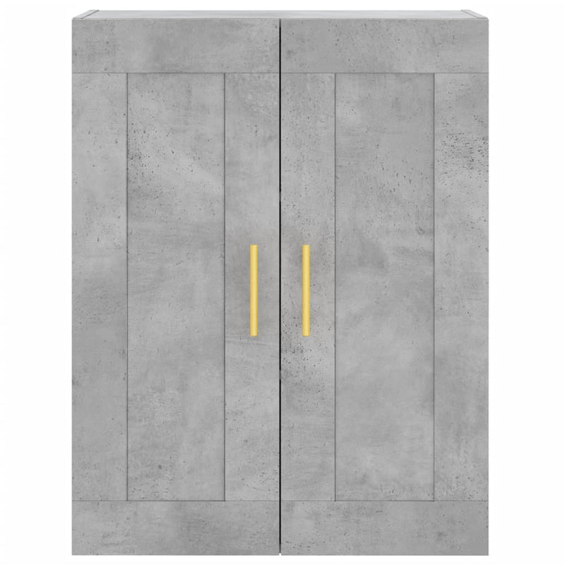 Dulap înalt, gri beton, 69,5x34x180, lemn compozit