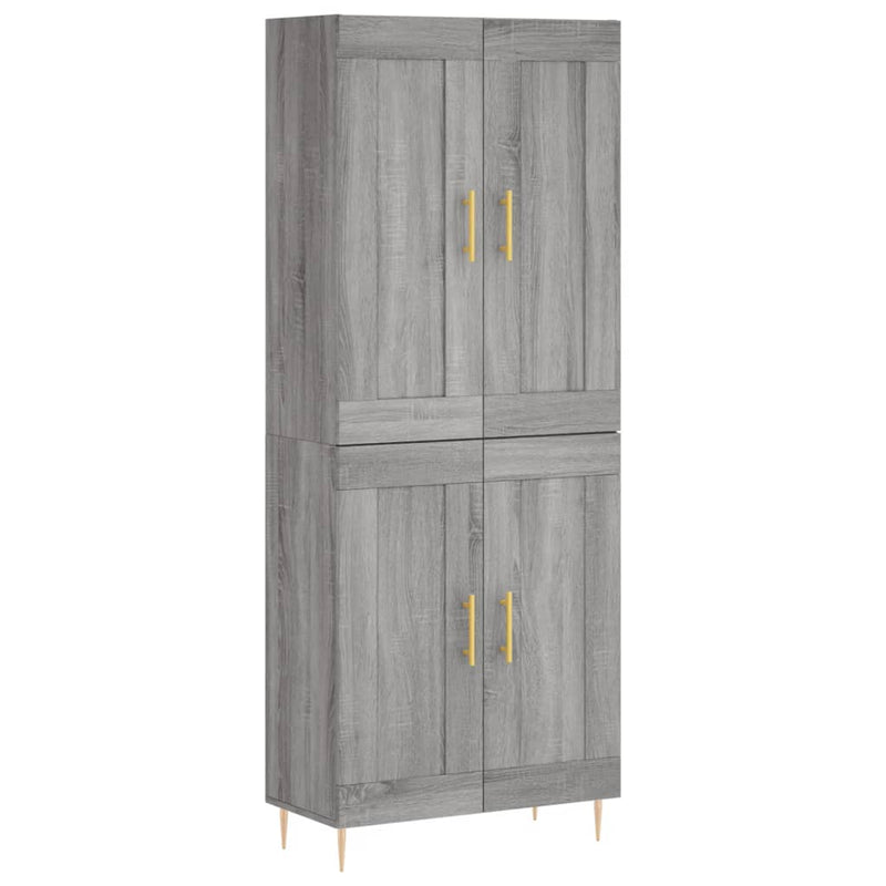 Dulap înalt, gri sonoma, 69,5x34x180 cm, lemn compozit