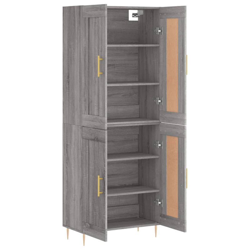 Dulap înalt, gri sonoma, 69,5x34x180 cm, lemn compozit