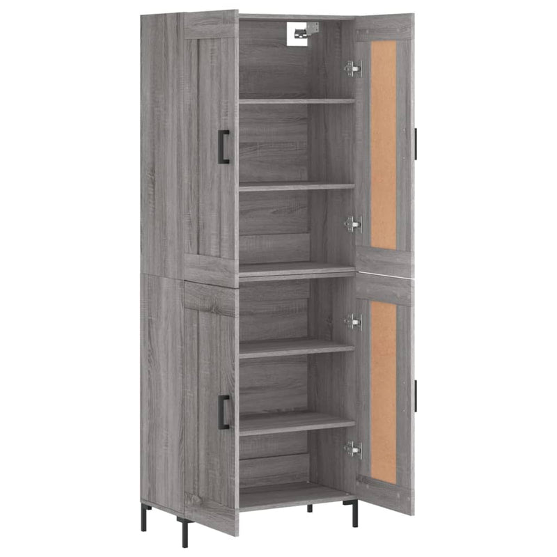 Dulap înalt, gri sonoma, 69,5x34x180 cm, lemn compozit