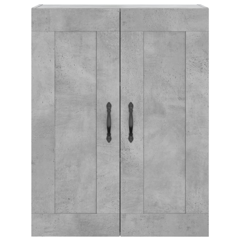 Dulap înalt, gri beton, 69,5x34x180, lemn compozit