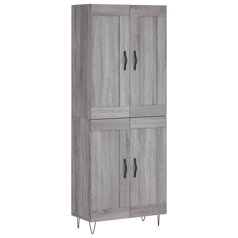Dulap înalt, gri sonoma, 69,5x34x180 cm, lemn compozit