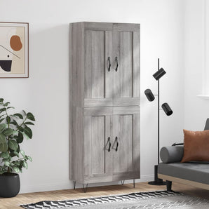 Dulap înalt, gri sonoma, 69,5x34x180 cm, lemn compozit