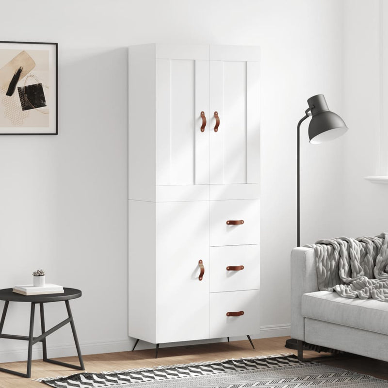 Dulap înalt, alb, 69,5x34x180 cm, lemn compozit
