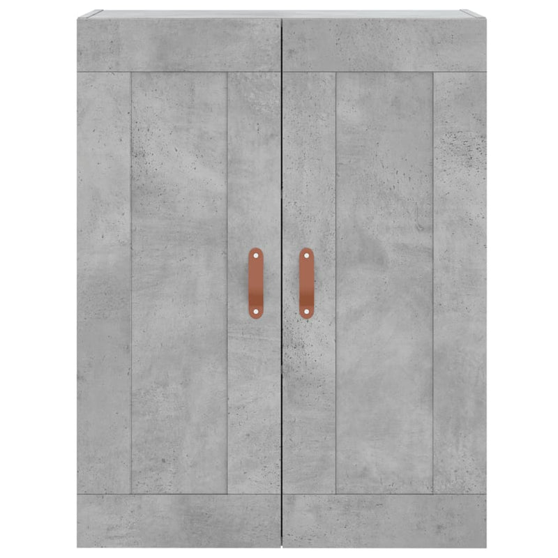 Dulap înalt, gri beton, 69,5x34x180, lemn compozit