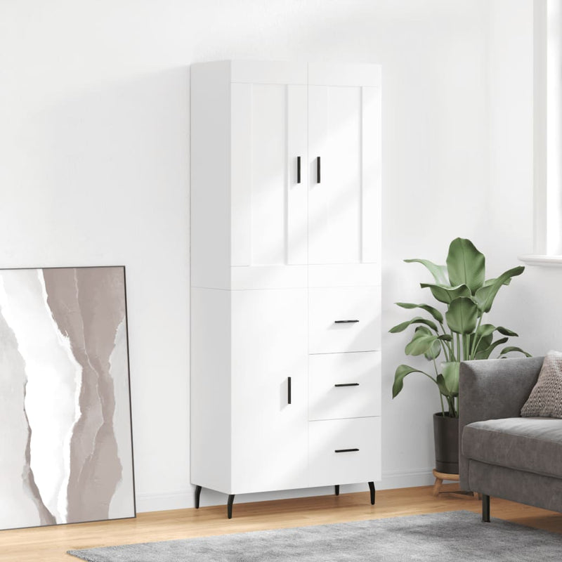 Dulap înalt, alb, 69,5x34x180 cm, lemn compozit