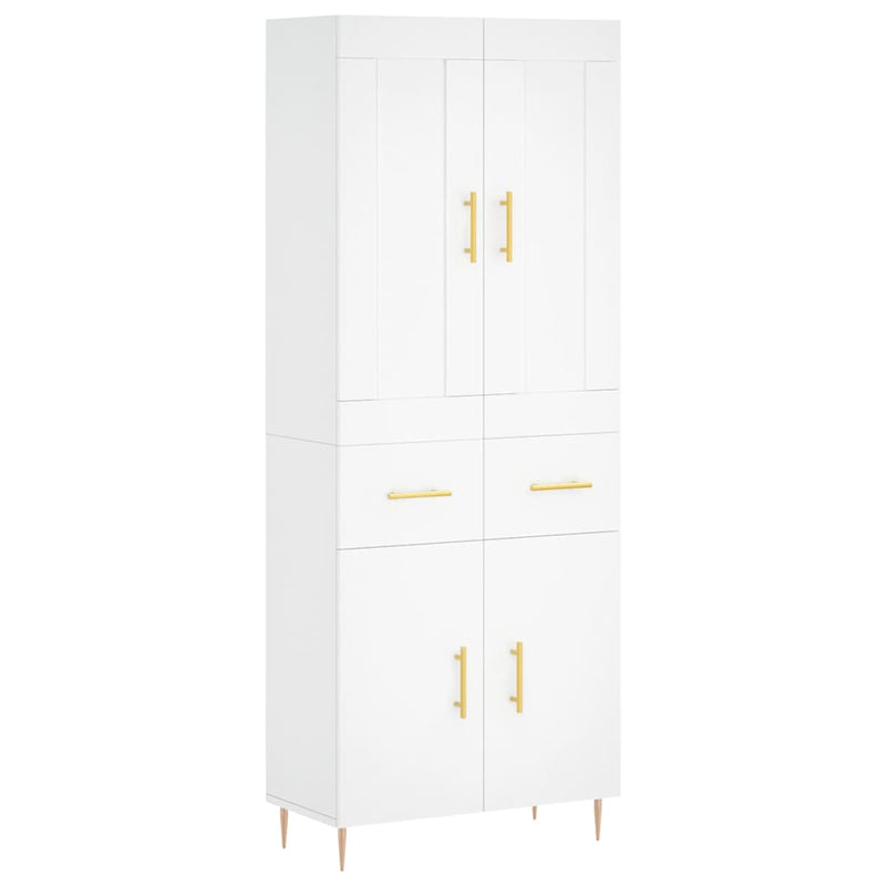Dulap înalt, alb, 69,5x34x180 cm, lemn compozit