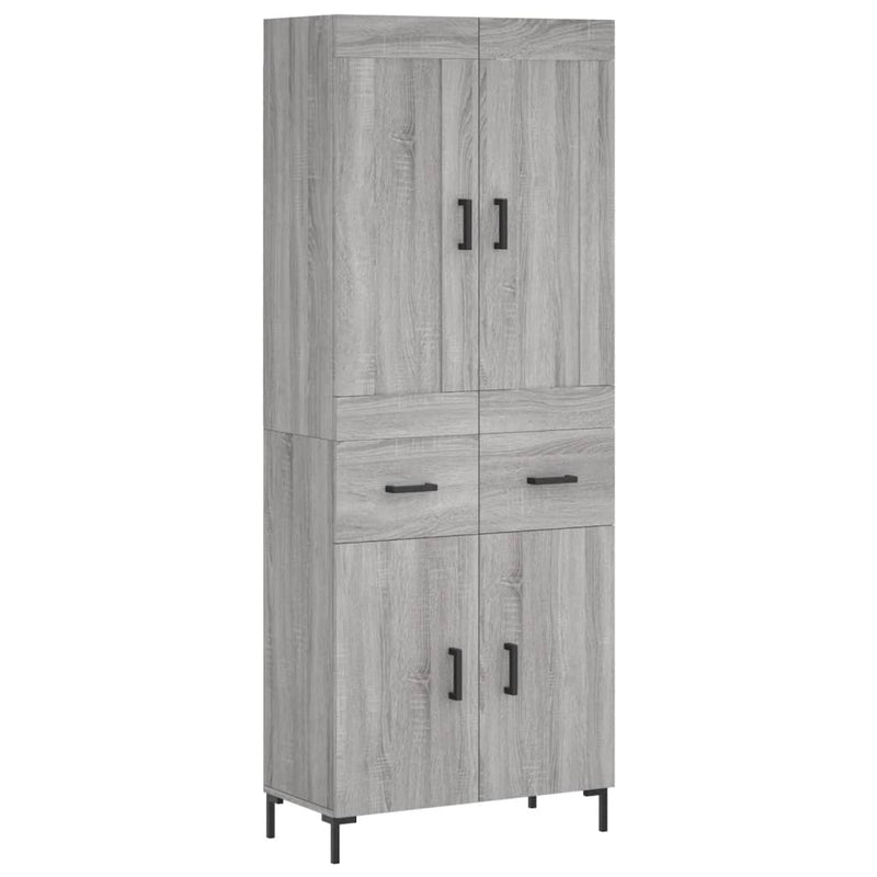 Dulap înalt, gri sonoma, 69,5x34x180 cm, lemn compozit