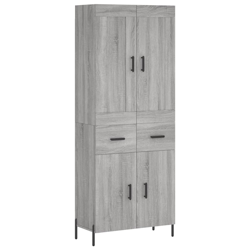 Dulap înalt, gri sonoma, 69,5x34x180 cm, lemn compozit