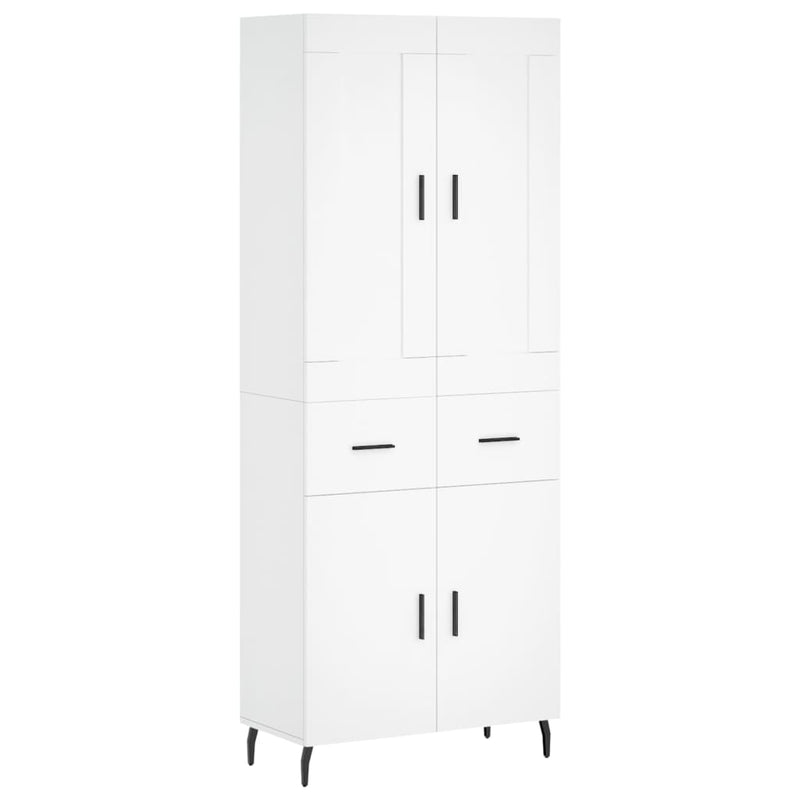 Dulap înalt, alb, 69,5x34x180 cm, lemn compozit