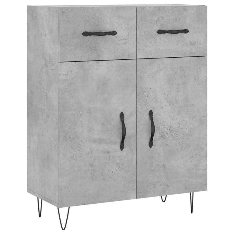 Dulap înalt, gri beton, 69,5x34x180, lemn compozit