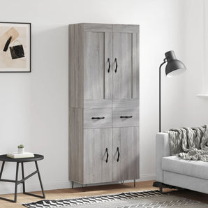 Dulap înalt, gri sonoma, 69,5x34x180 cm, lemn compozit