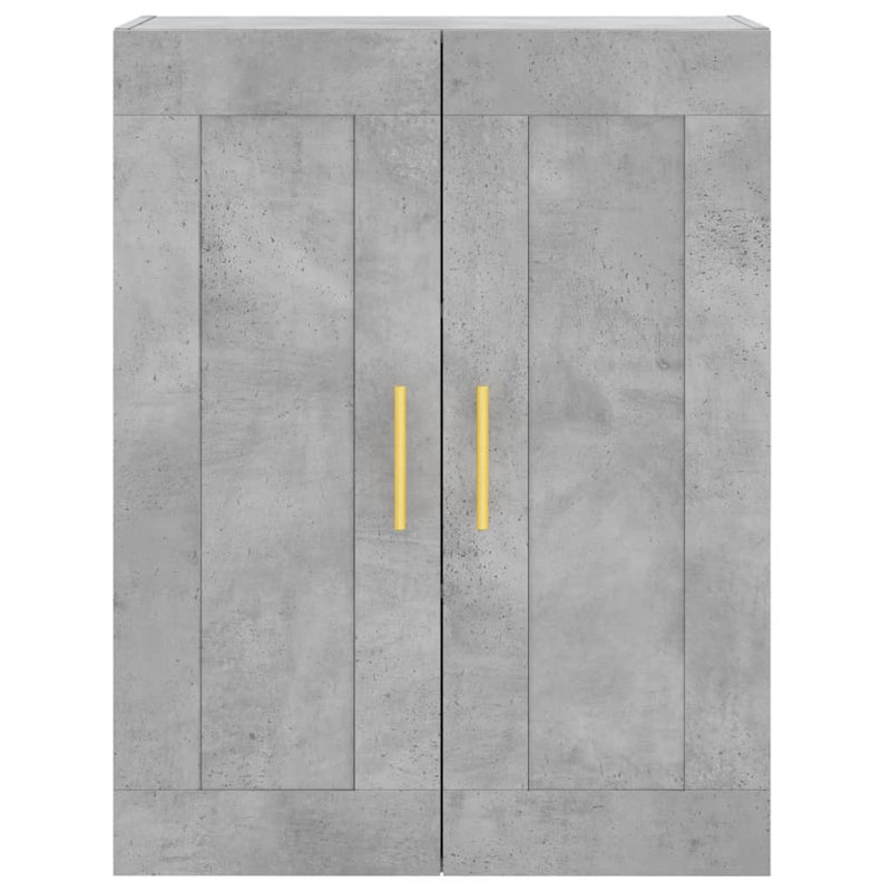 Dulap înalt, gri beton, 69,5x34x180, lemn compozit