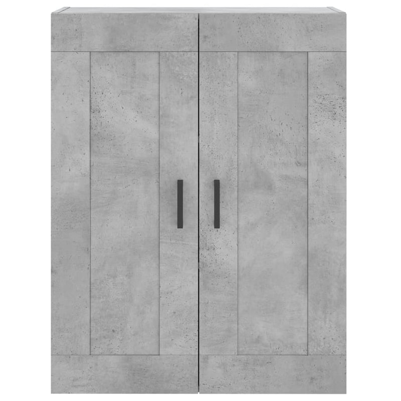 Dulap înalt, gri beton, 69,5x34x180, lemn compozit
