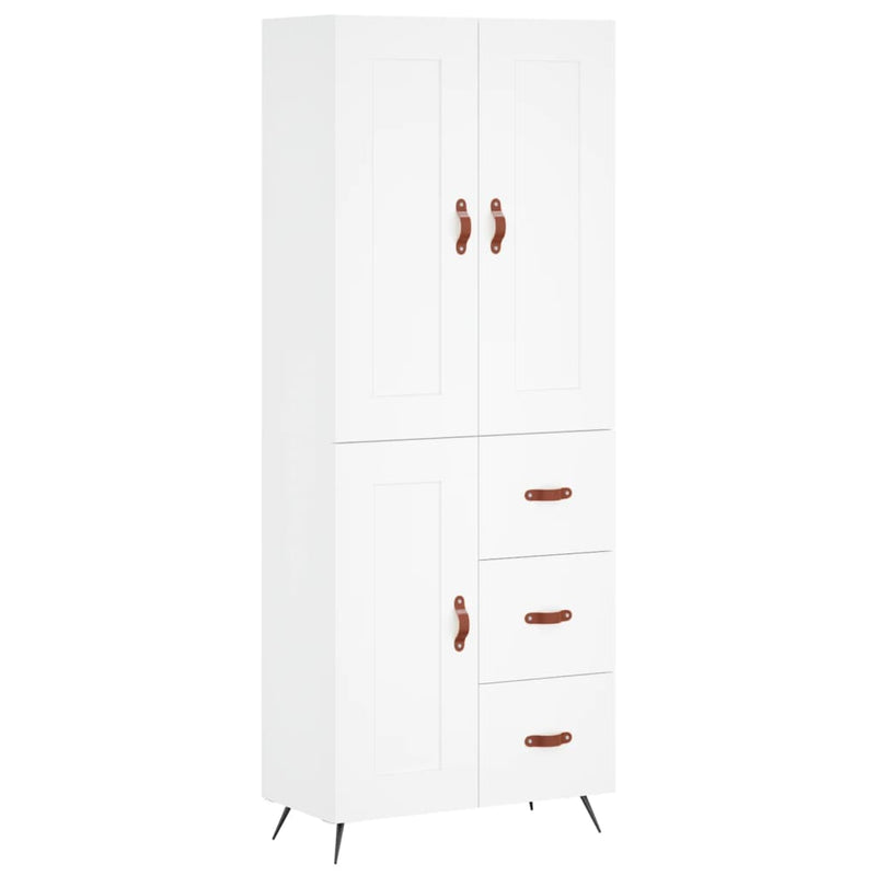Dulap înalt, alb, 69,5x34x180 cm, lemn compozit