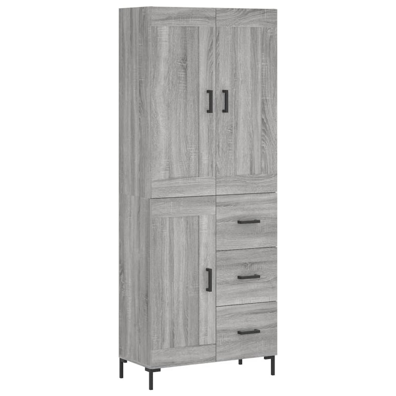 Dulap înalt, gri sonoma, 69,5x34x180 cm, lemn compozit