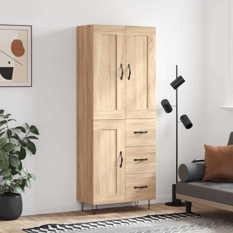 Dulap înalt, stejar sonoma, 69,5x34x180 cm, lemn compozit