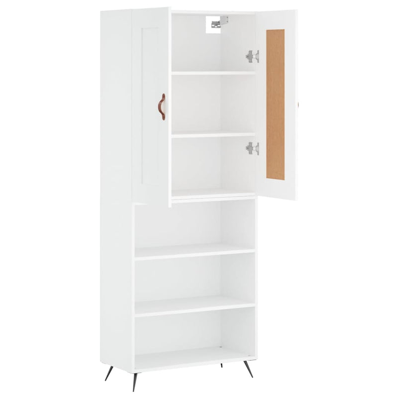 Dulap înalt, alb, 69,5x34x180 cm, lemn compozit