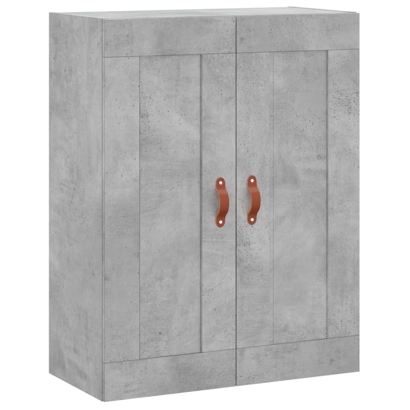 Dulap înalt, gri beton, 69,5x34x180, lemn compozit