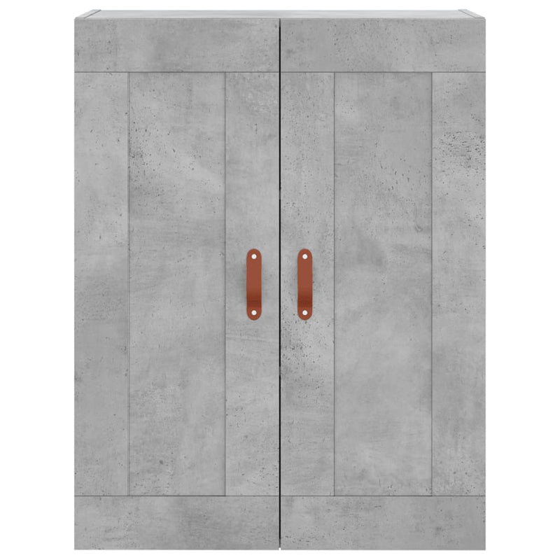 Dulap înalt, gri beton, 69,5x34x180, lemn compozit