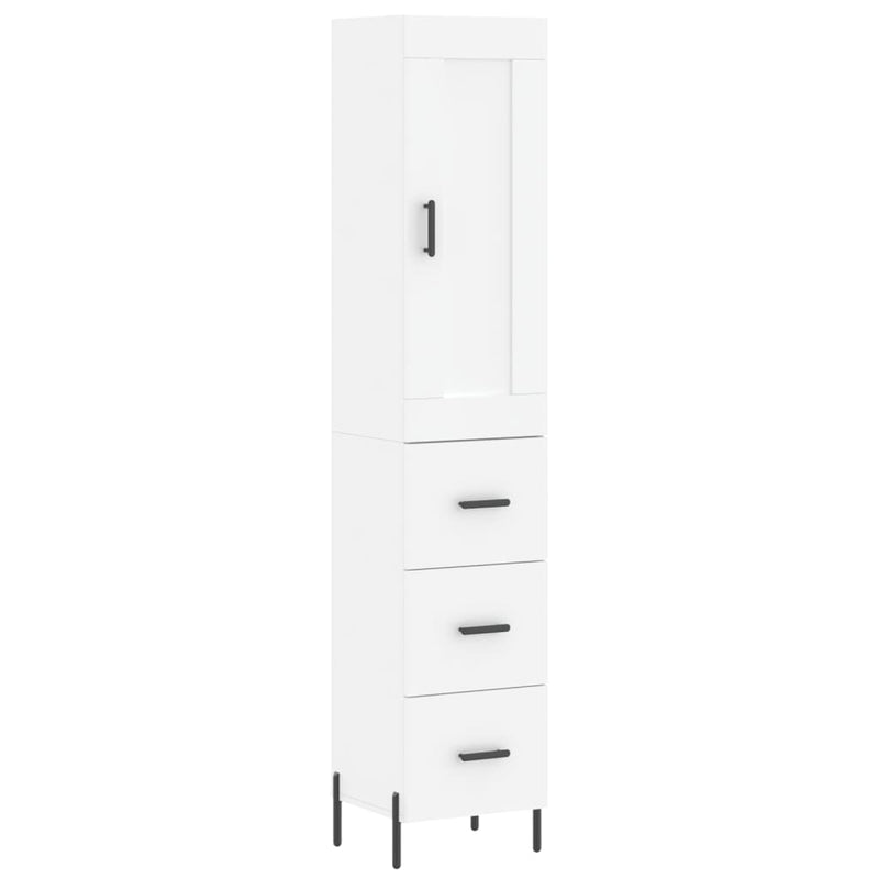 Dulap înalt, alb, 34,5x34x180 cm, lemn prelucrat