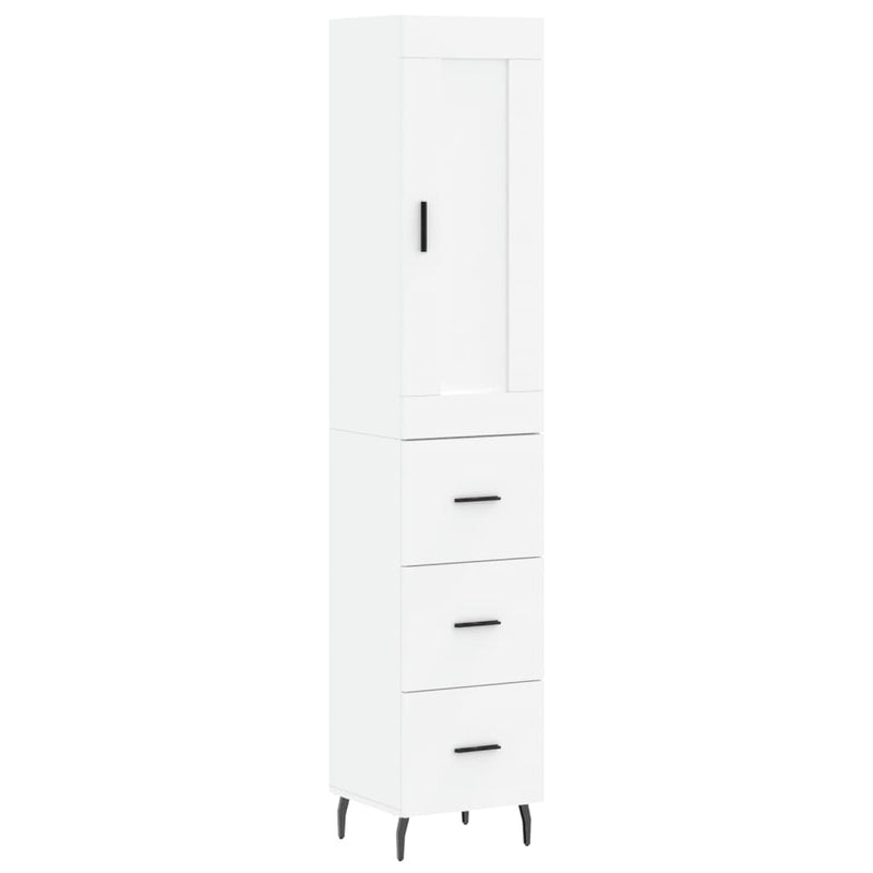 Dulap înalt, alb, 34,5x34x180 cm, lemn prelucrat