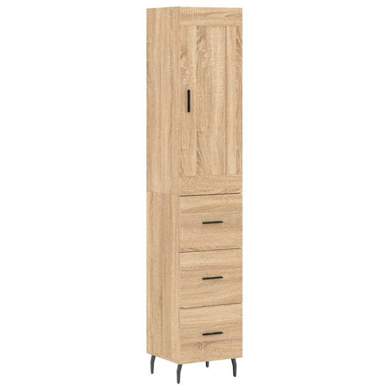 Dulap înalt, stejar sonoma, 34,5x34x180 cm, lemn prelucrat