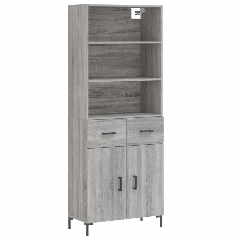Dulap înalt, gri sonoma, 69,5x34x180 cm, lemn compozit