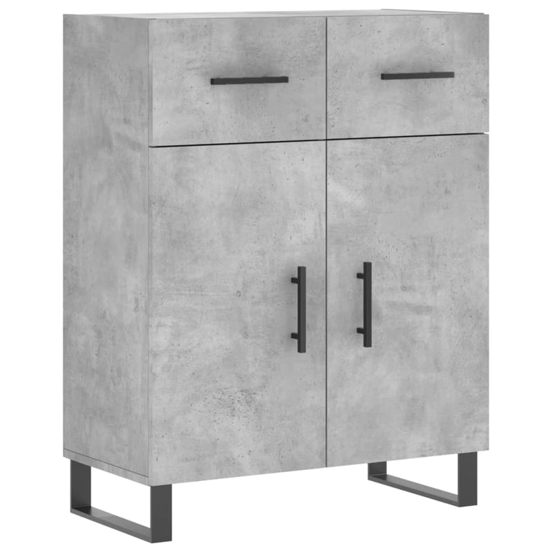 Dulap înalt, gri beton, 69,5x34x180, lemn compozit