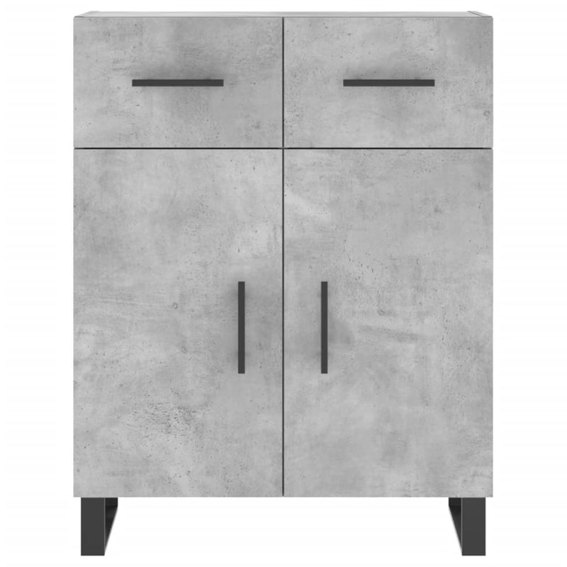 Dulap înalt, gri beton, 69,5x34x180, lemn compozit