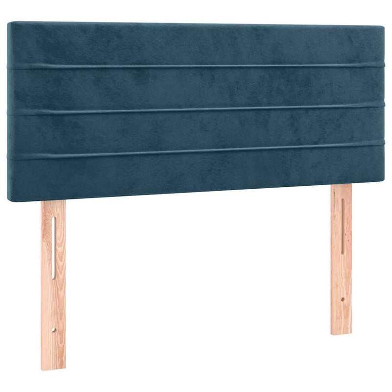 Pat box spring cu saltea, albastru închis, 120x200 cm, catifea