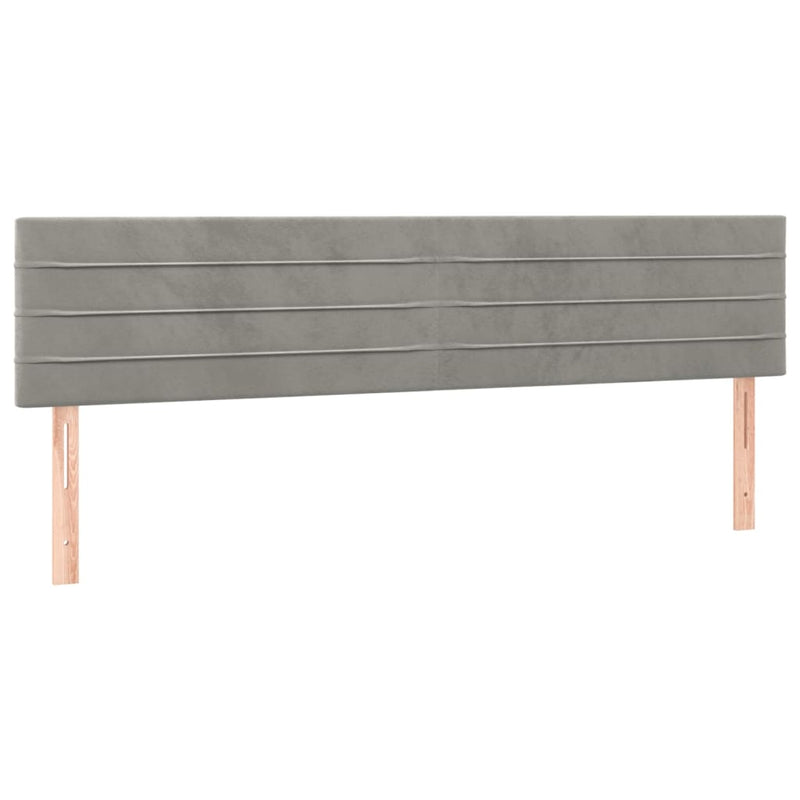 Pat box spring cu saltea, gri deschis, 180x200 cm, catifea