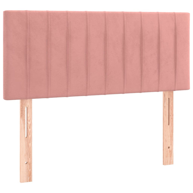 Pat box spring cu saltea, roz, 80x200 cm, catifea