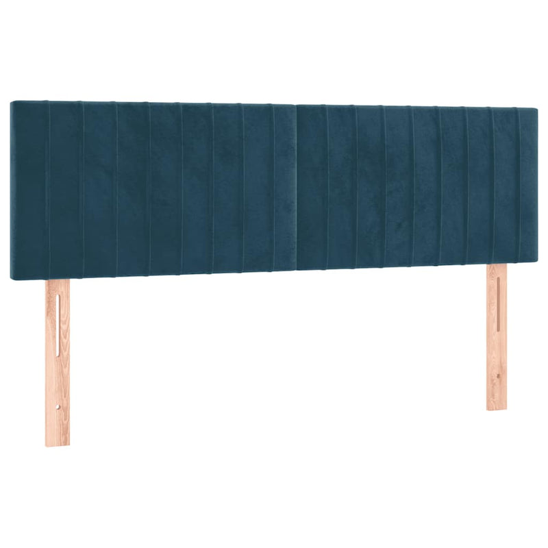 Pat box spring cu saltea, albastru închis, 140x190 cm, catifea
